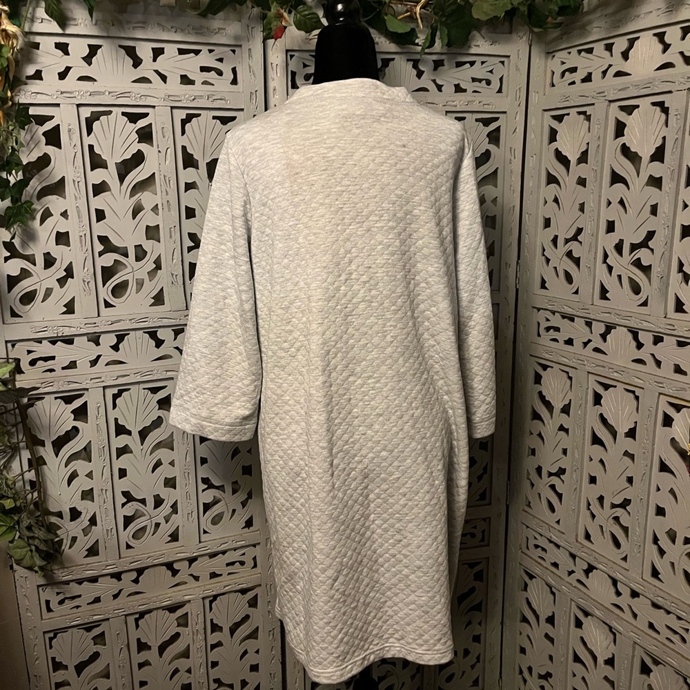 CROFT & BARROW QUALITY QUILTED GRAY LONG SLEEVE HOUSE DRESS PAJAMAS NIGHTGOWN - Picture 7 of 9